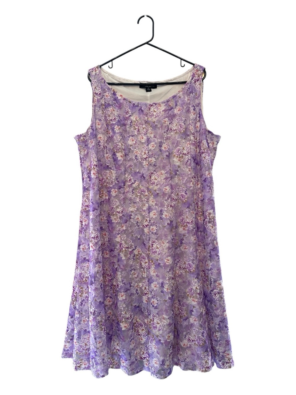 Perceptions Pretty Purples & Pinks Floral Mini/Midi Dress Size XL